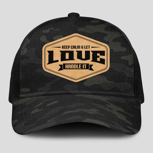 Keep Calm & Let Your Name Handle It Dark Camo Mesh Cap LOVE 13K1 C195PF