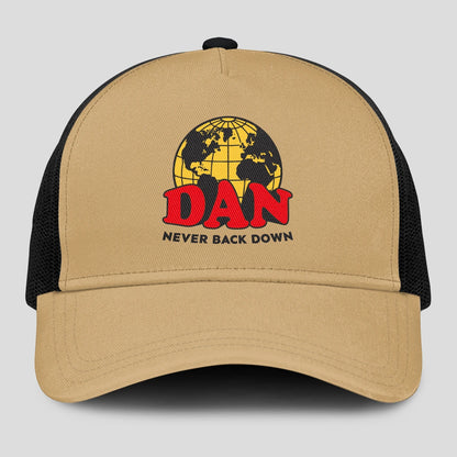 Never Back Down World Logo Khaki Mesh Cap DAN 13K1 C212PF