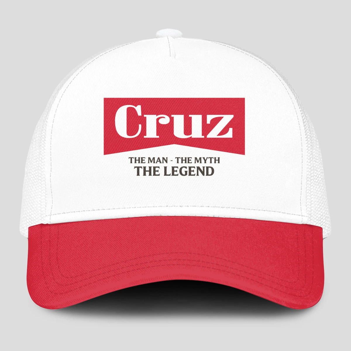 The Man The Myth The Legend Red And White Mesh Cap CRUZ 13K1 C197PF