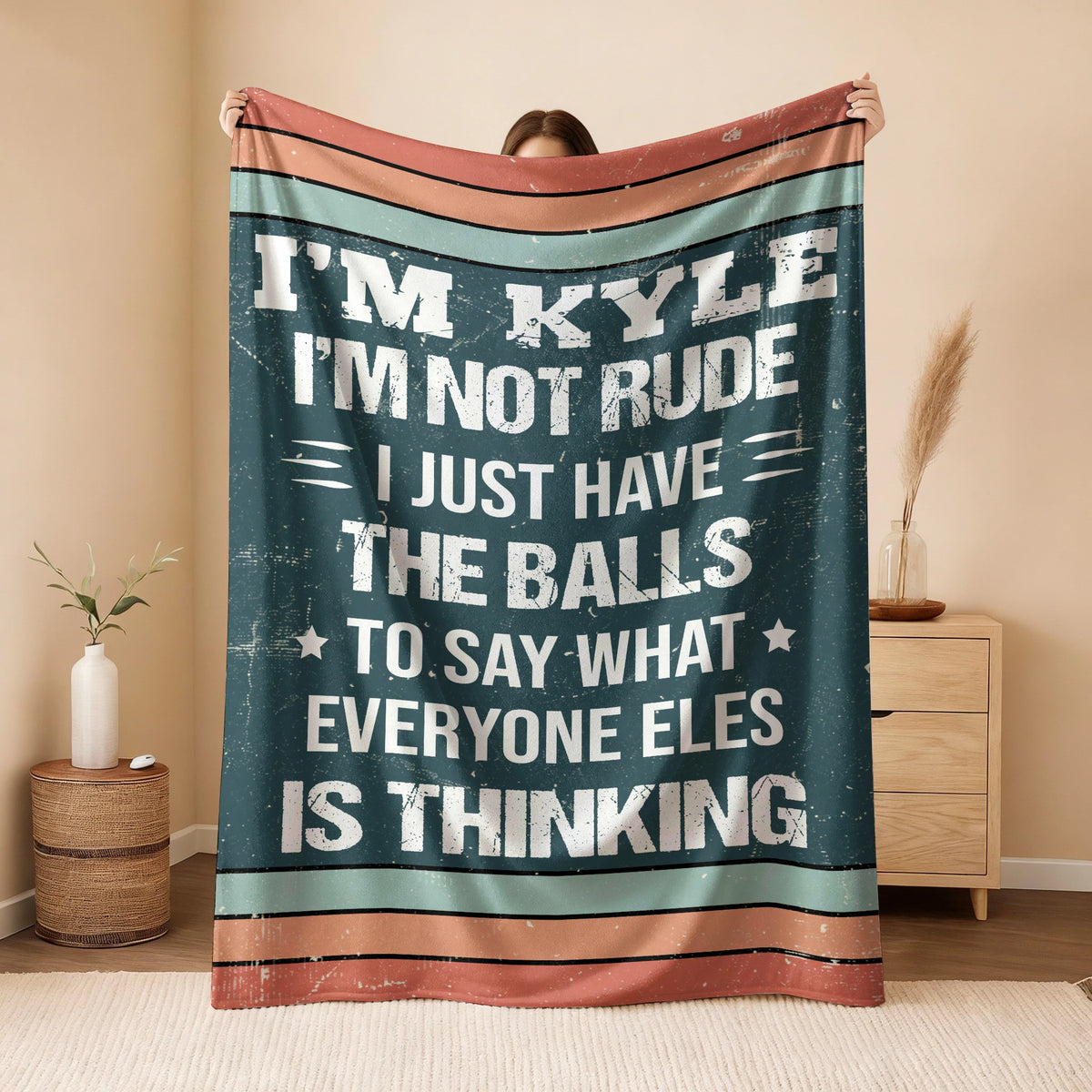 I'm Name Not Rude Just Have the Balls Fleece Blanket KYLE 13K1 BK65