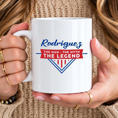The Man The Myth The Legend Red And Blue Logo Mug RODRIGUEZ 13K1 MG34