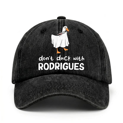 Don't Duck With Your Name Funny Washed Cap RODRIGUES 13K1 C129PF