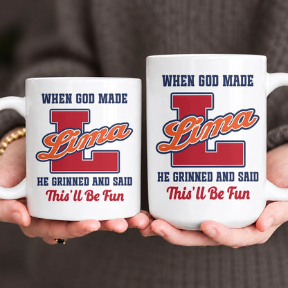When God Made Your Name Personalized Baseball Mug LIMA 13K1 MG07