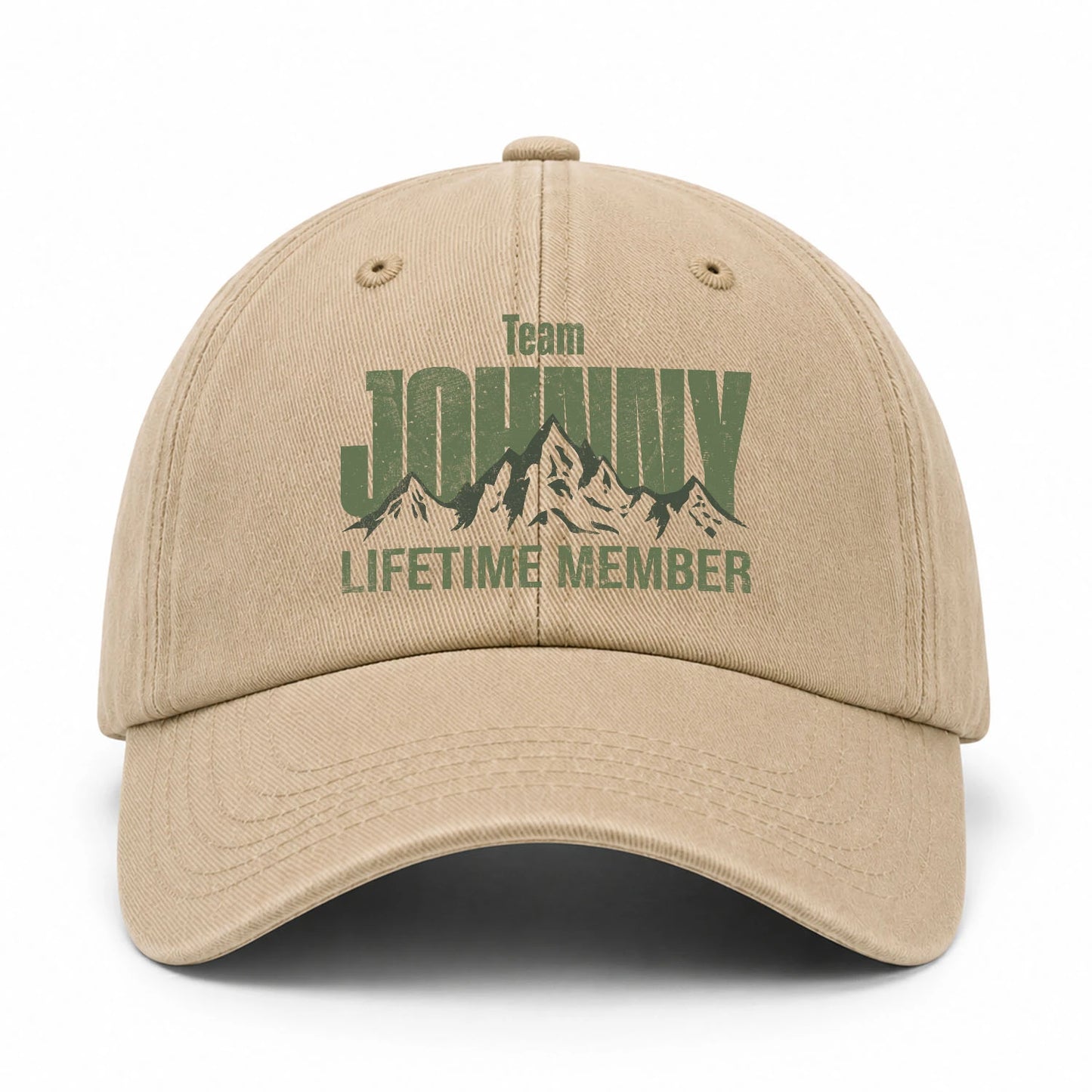 Team Your Name Lifetime Member Mountain Cap JOHNNY 13K1 C58PF