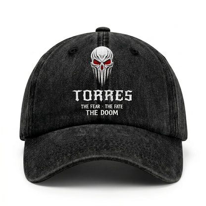Your Name The Fear The Fate The Doom Skull Washed Cap TORRES 13K1 C98PF