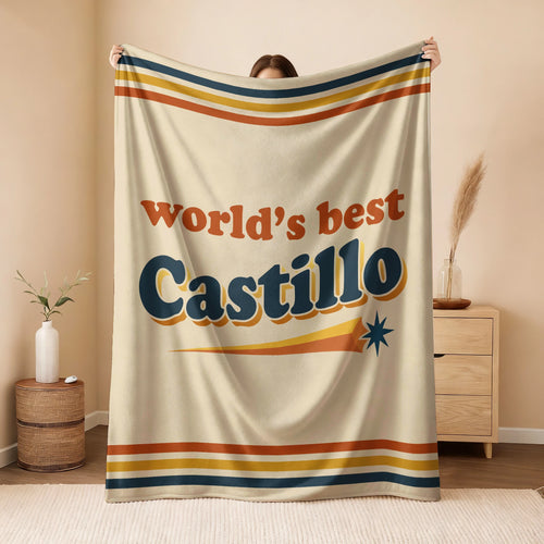 World's Best Your Name Retro Fleece Blanket CASTILLO 13K1 BK64