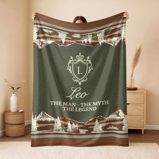 The Man The Myth The Legend Deer In Forest Brown Fleece Blanket LEO 13K1 BK10