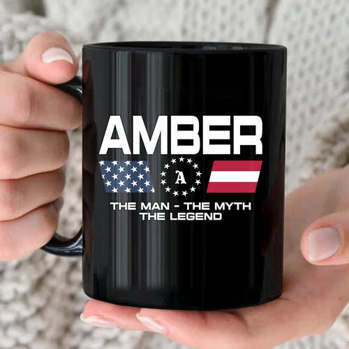 The Man The Myth The Legend Us Flag Mug AMBER 13K1 MG23