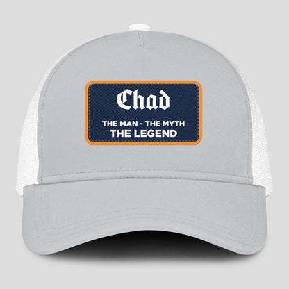 The Man The Myth The Legend Gray Mesh Cap CHAD 13K1 C204PF