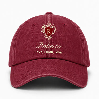 Live Laugh Love Elegant Burgundy Washed Cap ROBERTO 13K1 C89PF