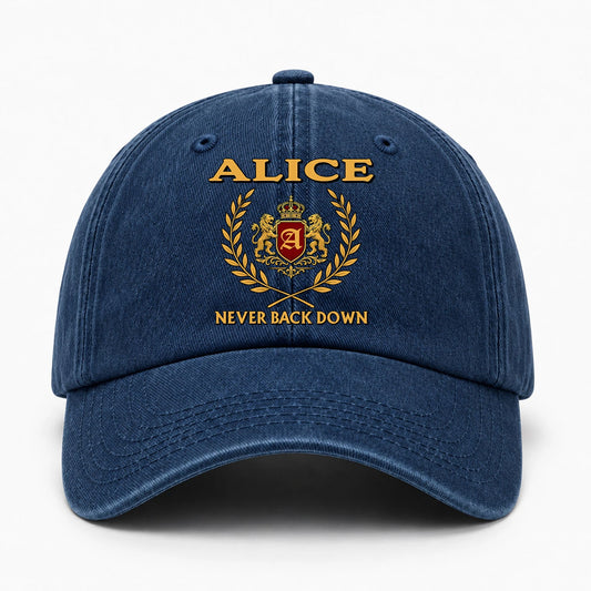 Never Back Down Royal Blue Denim Cap ALICE 13K1 C60PF