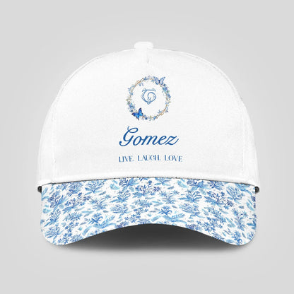 Live Laugh Love Blue Flowers Cap GOMEZ 13K1 C50PF