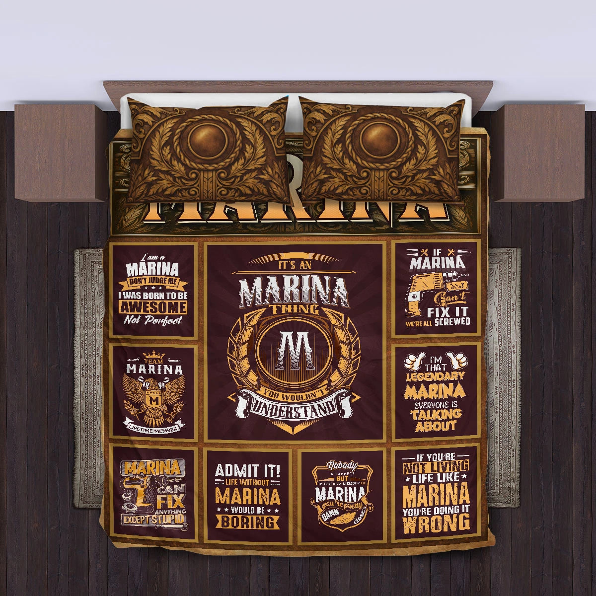 MARINA Limited Edition Personalized Bedding Set 13K1-BS3