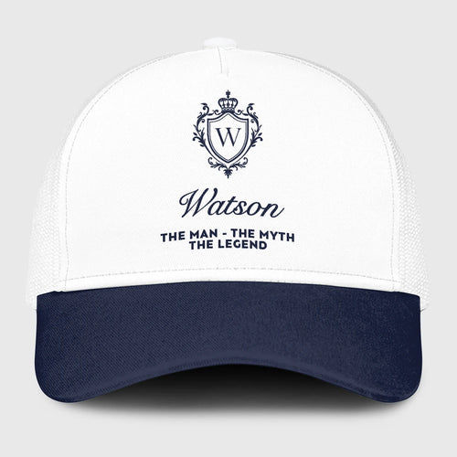 The Man The Myth The Legend Blue And White Baseball Mesh Cap WATSON 13K1 C186PF