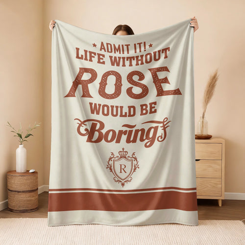 Life Without Your Name Would Be Boring Cream Terracotta Blanket ROSE 13K1 BK24