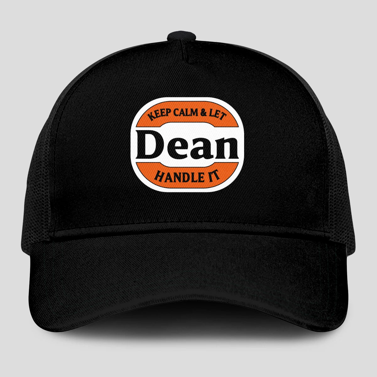 Keep Calm & Let Your Name Handle It Black Mesh Cap DEAN 13K1 C199PF