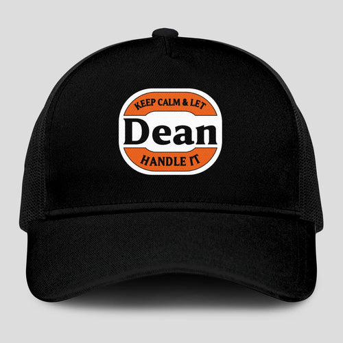 Keep Calm & Let Your Name Handle It Black Mesh Cap DEAN 13K1 C199PF