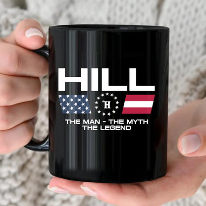 The Man The Myth The Legend Us Flag Mug HILL 13K1 MG23