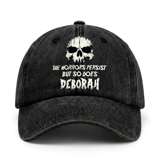 The Horrors Persist But So Does Your Name Cool Skull Washed Cap DEBORAH 13K1 C134PF