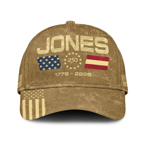 JONES 13K1-C14PF 250th Anniversary Patriotic Baseball Cap 1776–2026