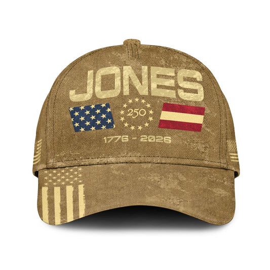 JONES 13K1-C14PF 250th Anniversary Patriotic Baseball Cap 1776–2026