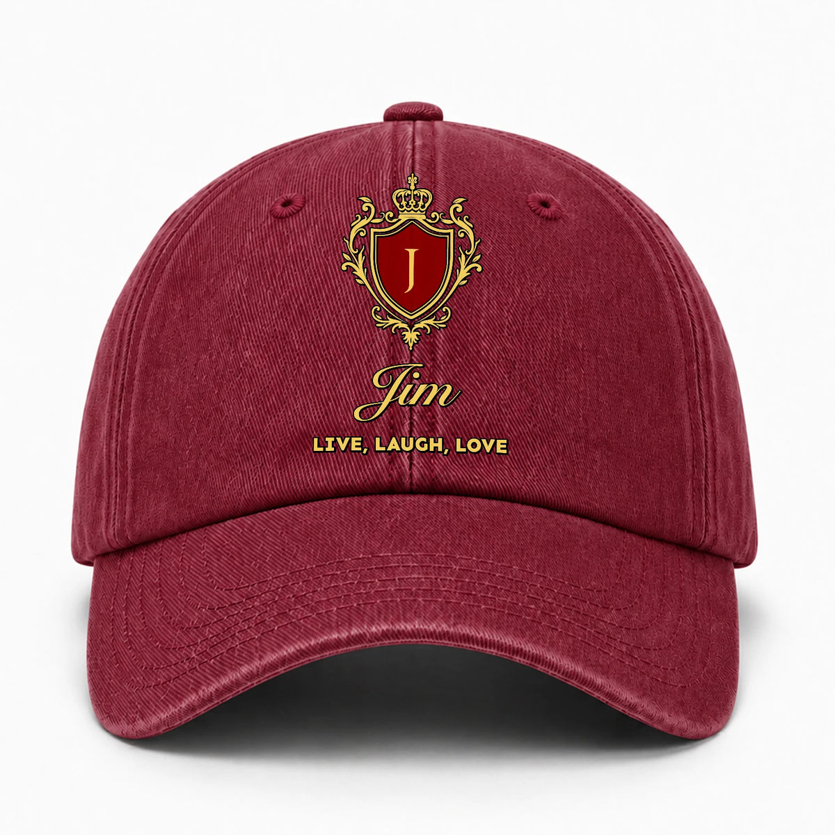 Live Laugh Love Luxury Burgundy Washed Cap JIM 13K1 C119PF