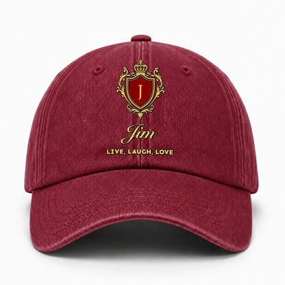 Live Laugh Love Luxury Burgundy Washed Cap JIM 13K1 C119PF
