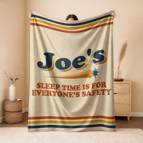 Your Name's Sleep Time Funny Retro Fleece Blanket JOE 13K1 BK67