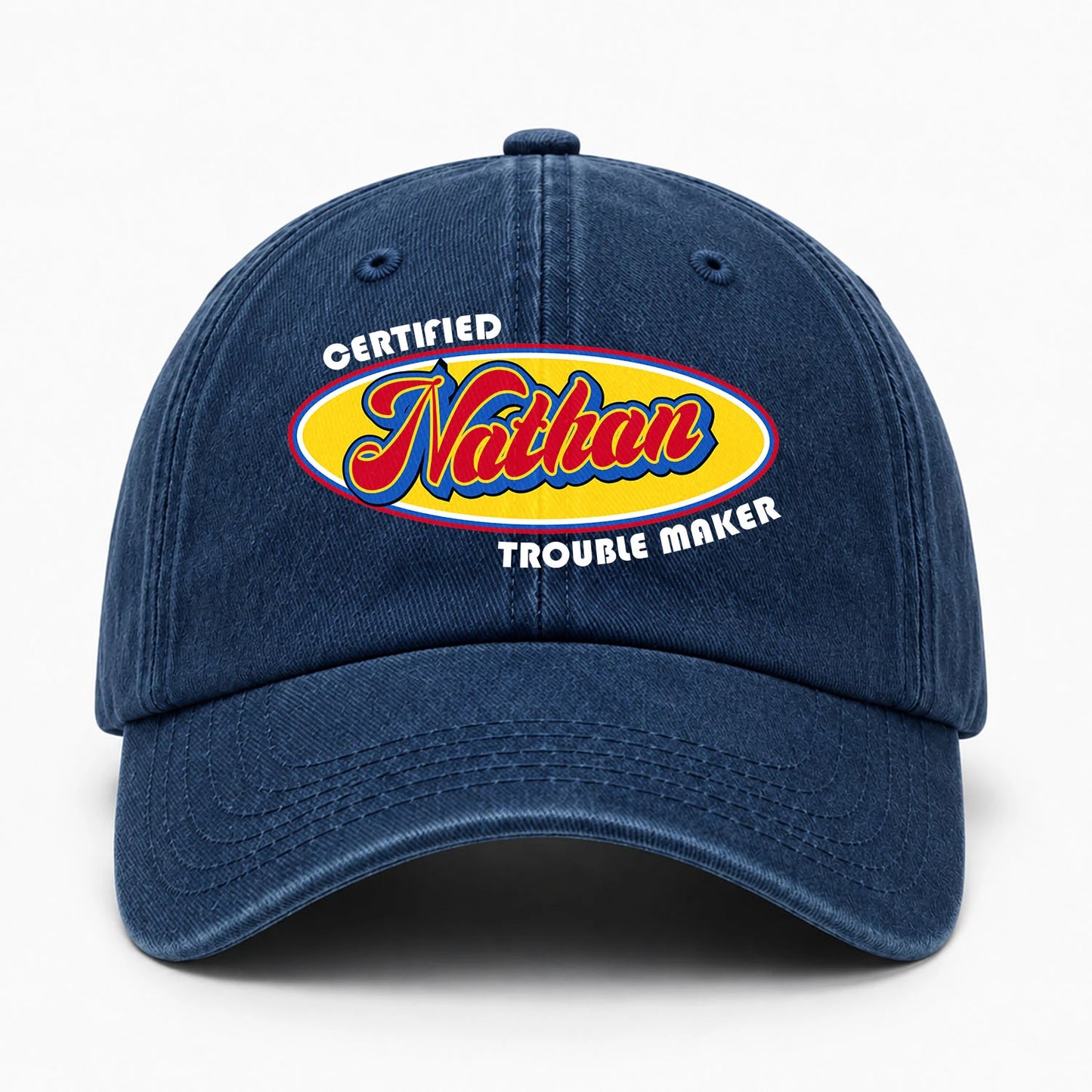 Certified Your Name Trouble Maker Washed Cap NATHAN 13K1 C73PF