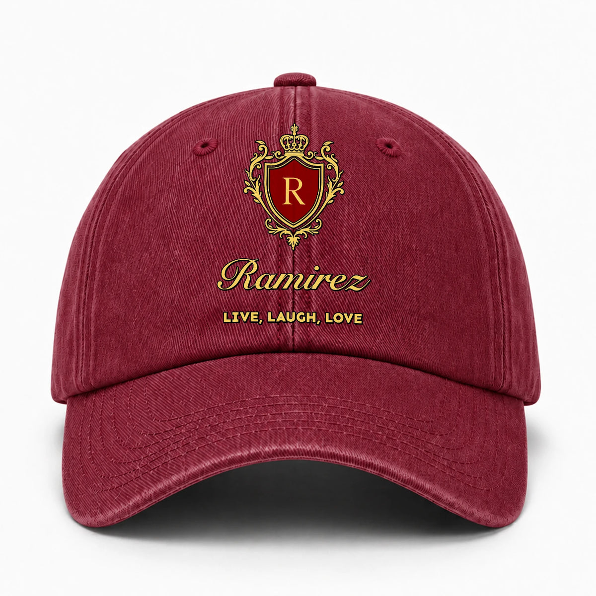 Live Laugh Love Luxury Burgundy Washed Cap RAMIREZ 13K1 C119PF