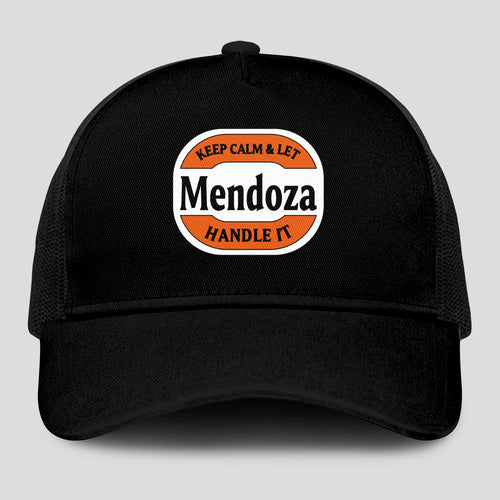 Keep Calm & Let Your Name Handle It Black Mesh Cap MENDOZA 13K1 C199PF