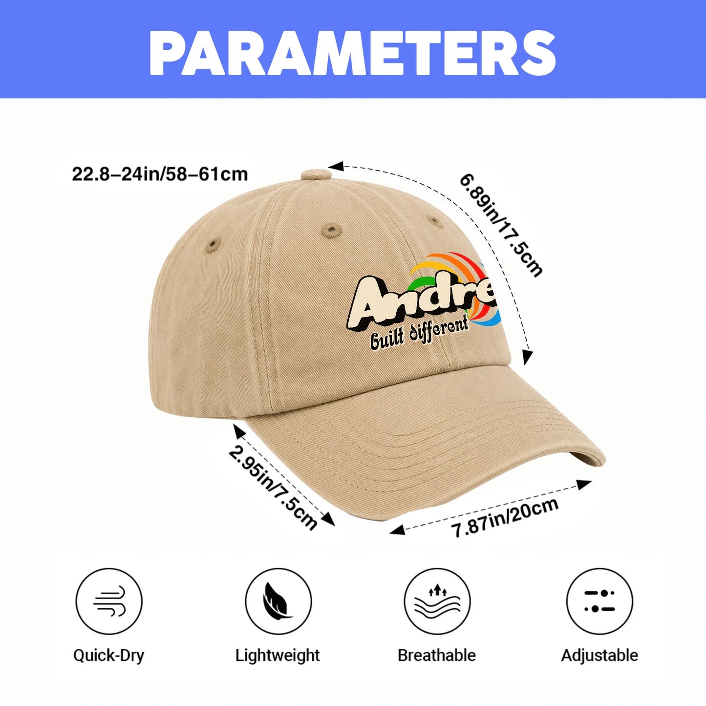 Your Name Built Different Retro Washed Cap ANDRE 13K1 C55PF
