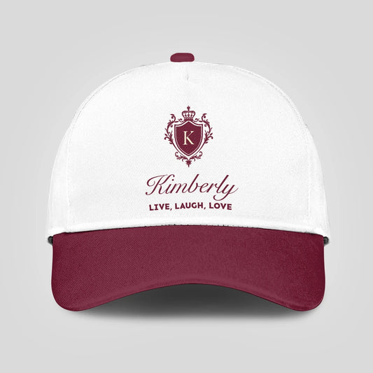 Live Laugh Love Elegant Burgundy And White Cap KIMBERLY 13K1 C88PF