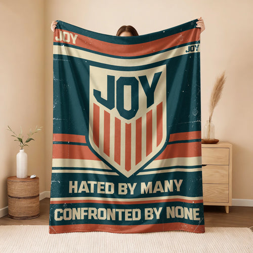 Hated By Many Confronted By None Retro Fleece Blanket JOY 13K1 BK58