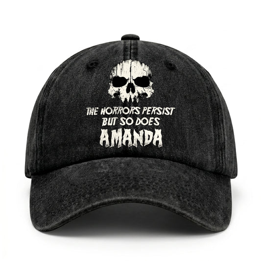 The Horrors Persist But So Does Your Name Cool Skull Washed Cap AMANDA 13K1 C134PF