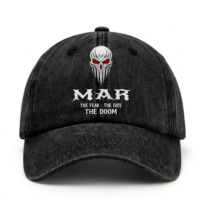 Your Name The Fear The Fate The Doom Skull Washed Cap MAR 13K1 C98PF