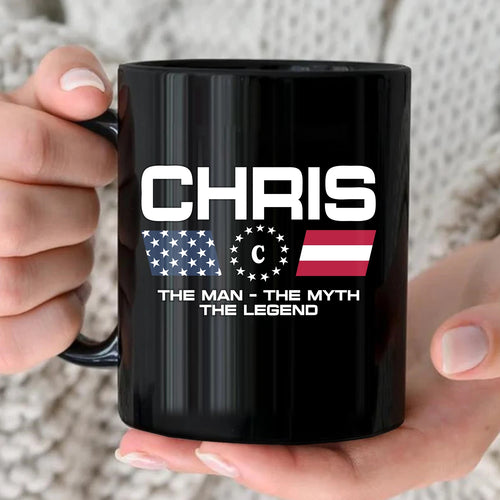 The Man The Myth The Legend Us Flag Mug CHRIS 13K1 MG23