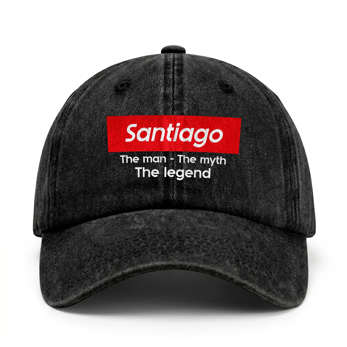Your Name The Man The Myth The Legend Red Logo Washed Cap SANTIAGO 13K1 C130PF