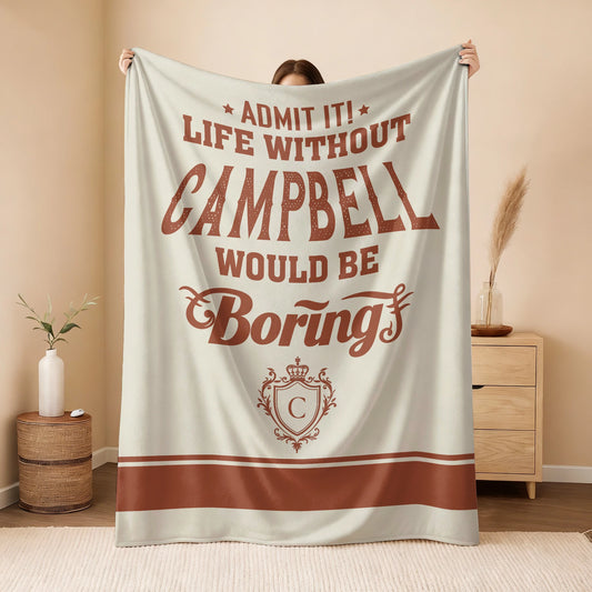 Life Without Your Name Would Be Boring Cream Terracotta Blanket CAMPBELL 13K1 BK24