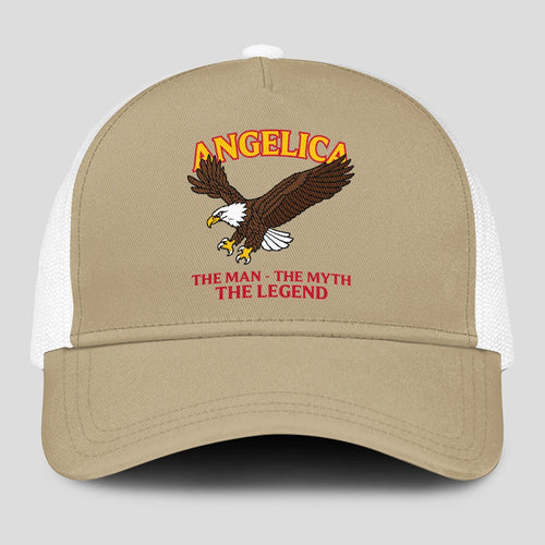 The Man The Myth The Legend Eagle Khaki Mesh Cap ANGELICA 13K1 C210PF