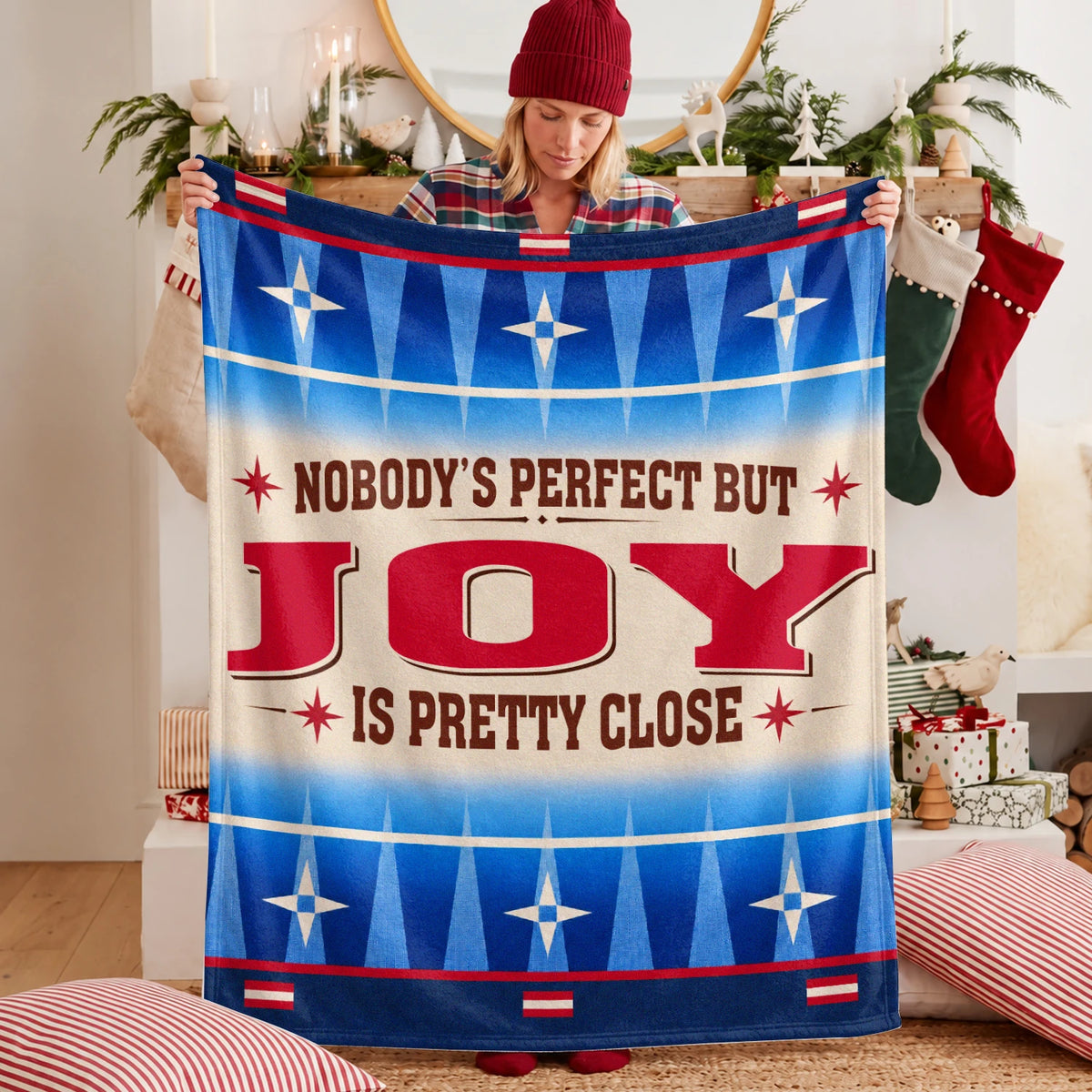 Nobody's Perfect But Your Name Is Close Native American Fleece Blanket JOY 13K1 BK57