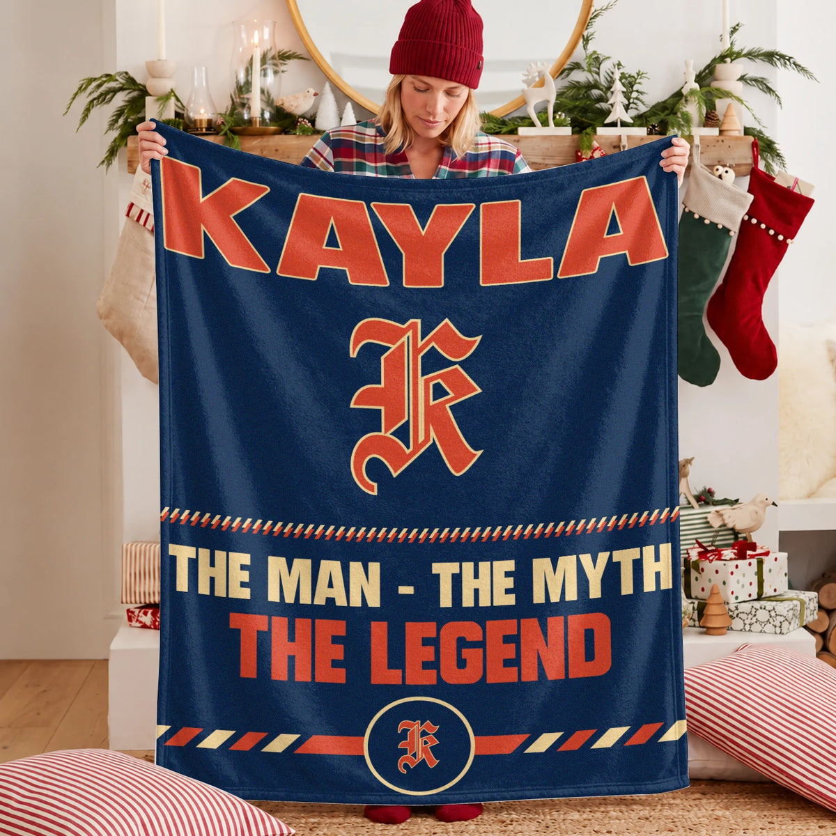 The Man The Myth The Legend Retro Fleece Blanket KAYLA 13K1 BK53