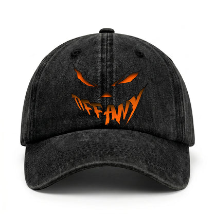 Your Name Jack O' Lantern Halloween Washed Cap TIFFANY 13K1 C100PF