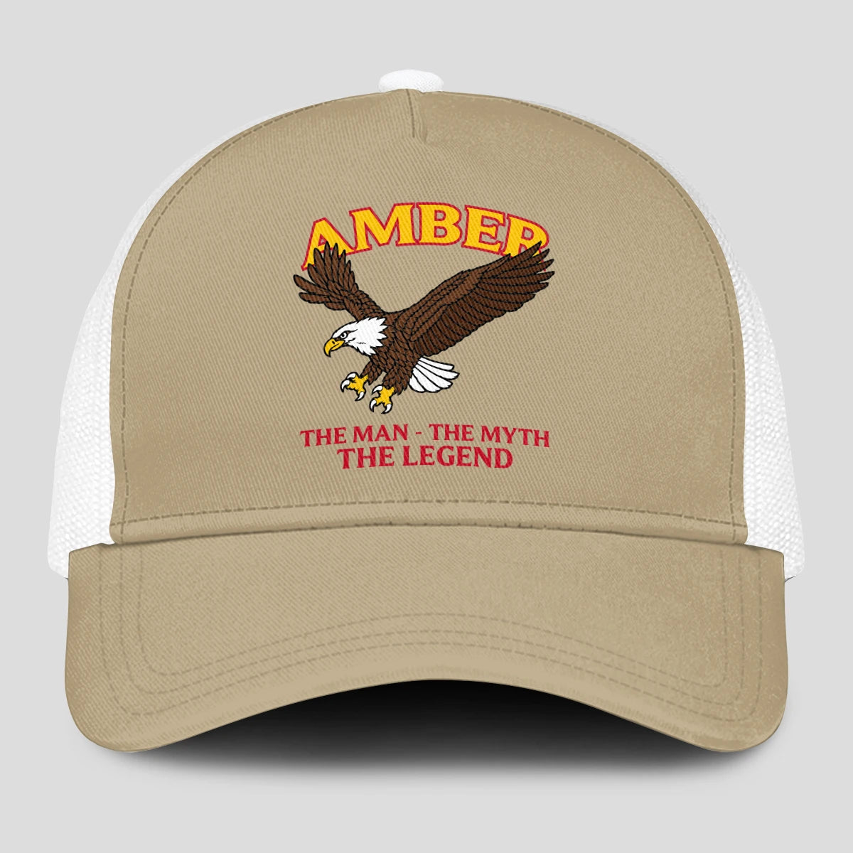 The Man The Myth The Legend Eagle Khaki Mesh Cap AMBER 13K1 C210PF