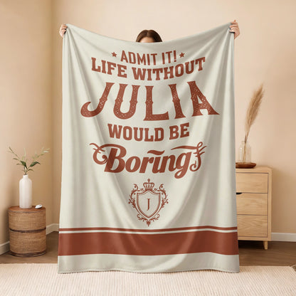 Life Without Your Name Would Be Boring Cream Terracotta Blanket JULIA 13K1 BK24