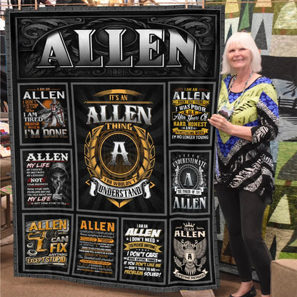 ALLEN Personalized Blanket | Custom Name Cozy Throw Gift 13K1-BK2