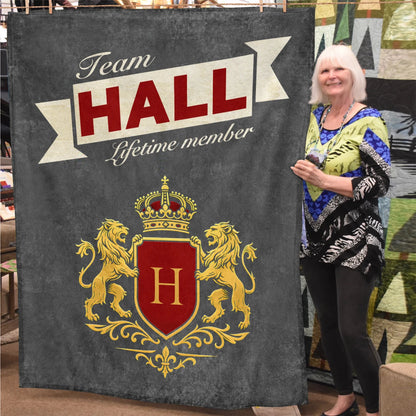 Team Your Name Lifetime Member Charcoal Blanket HALL 13K1 BK20