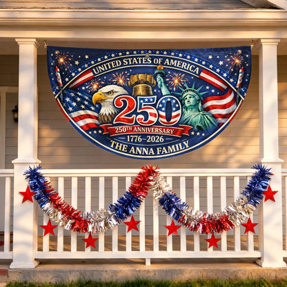 ANNA 13K1-FL1 Personalized US 250th Anniversary Family Flag