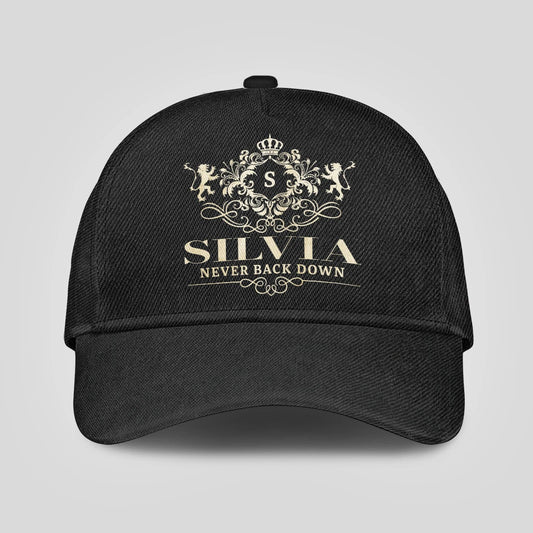Never Back Down Royal Style Black Cap SILVIA 13K1 C179PF