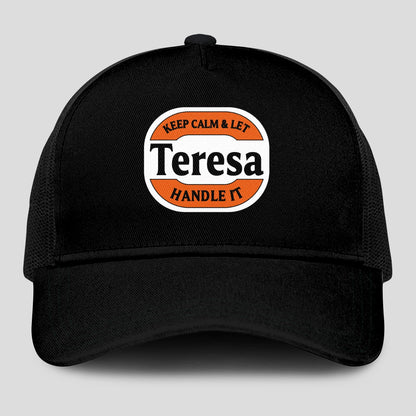 Keep Calm & Let Your Name Handle It Black Mesh Cap TERESA 13K1 C199PF